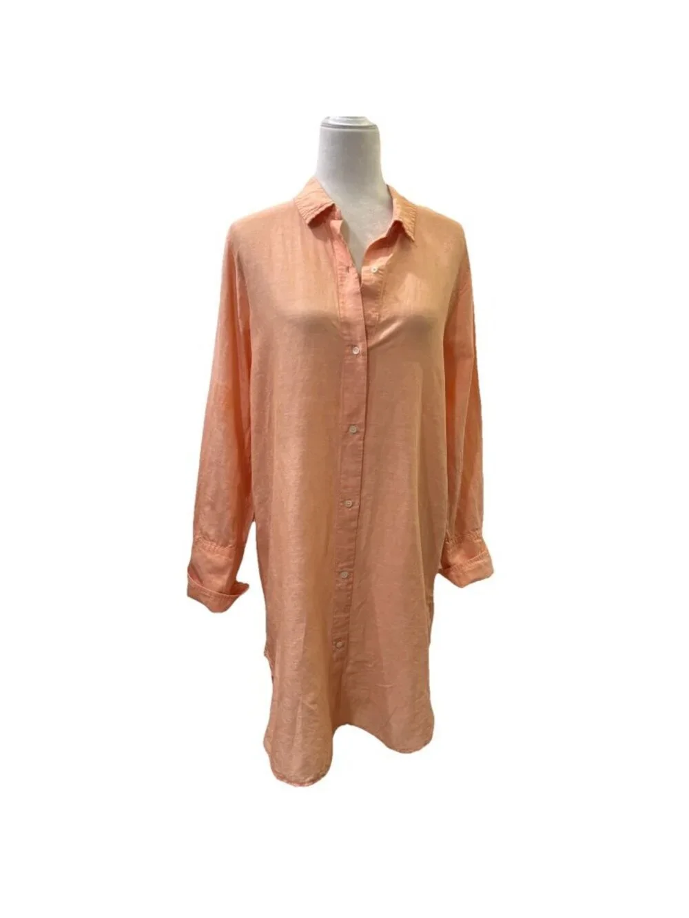 J Crew Coral Relaxed Fit Beach Shirt In Linen Cotton Size Medium